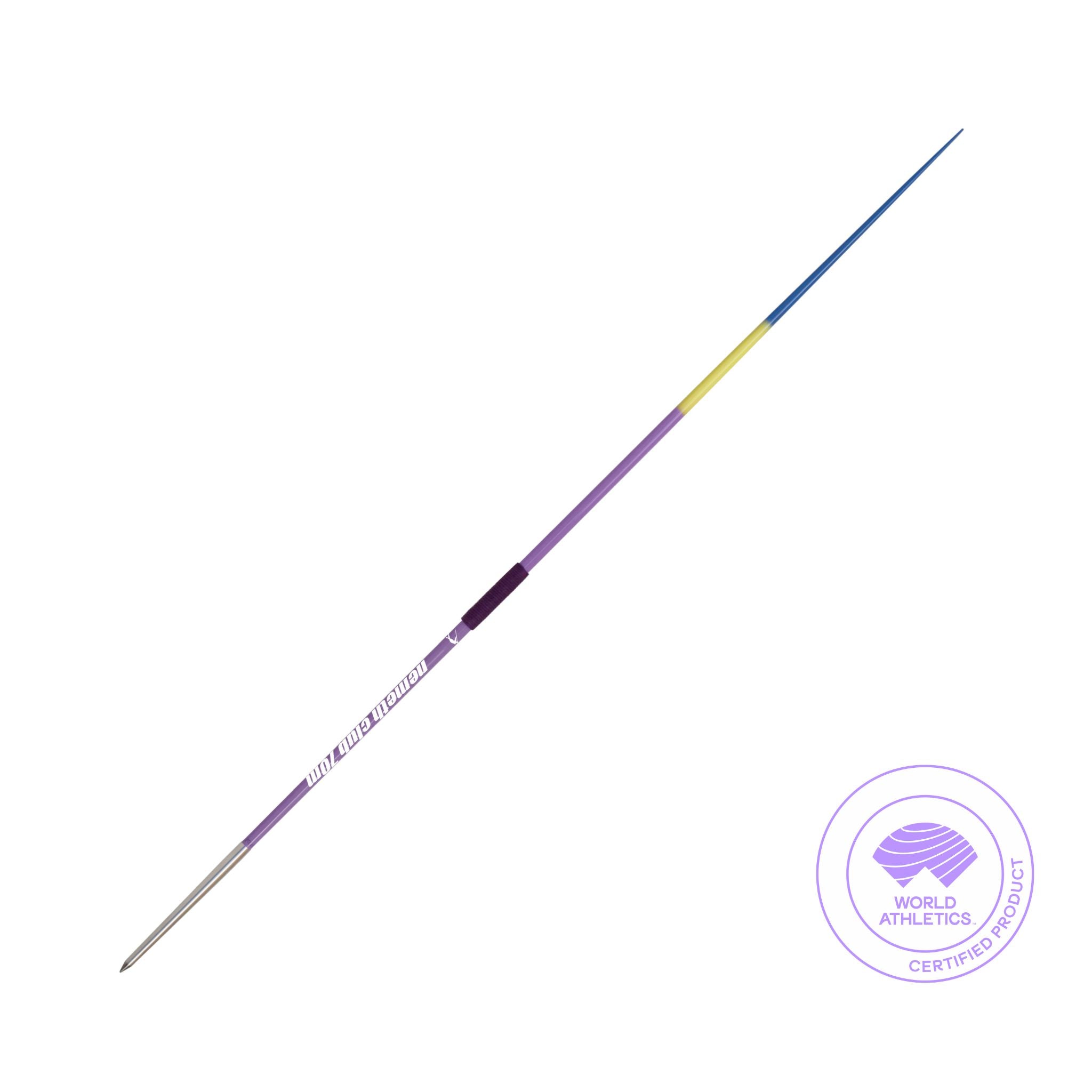 Nemeth club javelin 600g 70m distance rating violet|yellow|blue