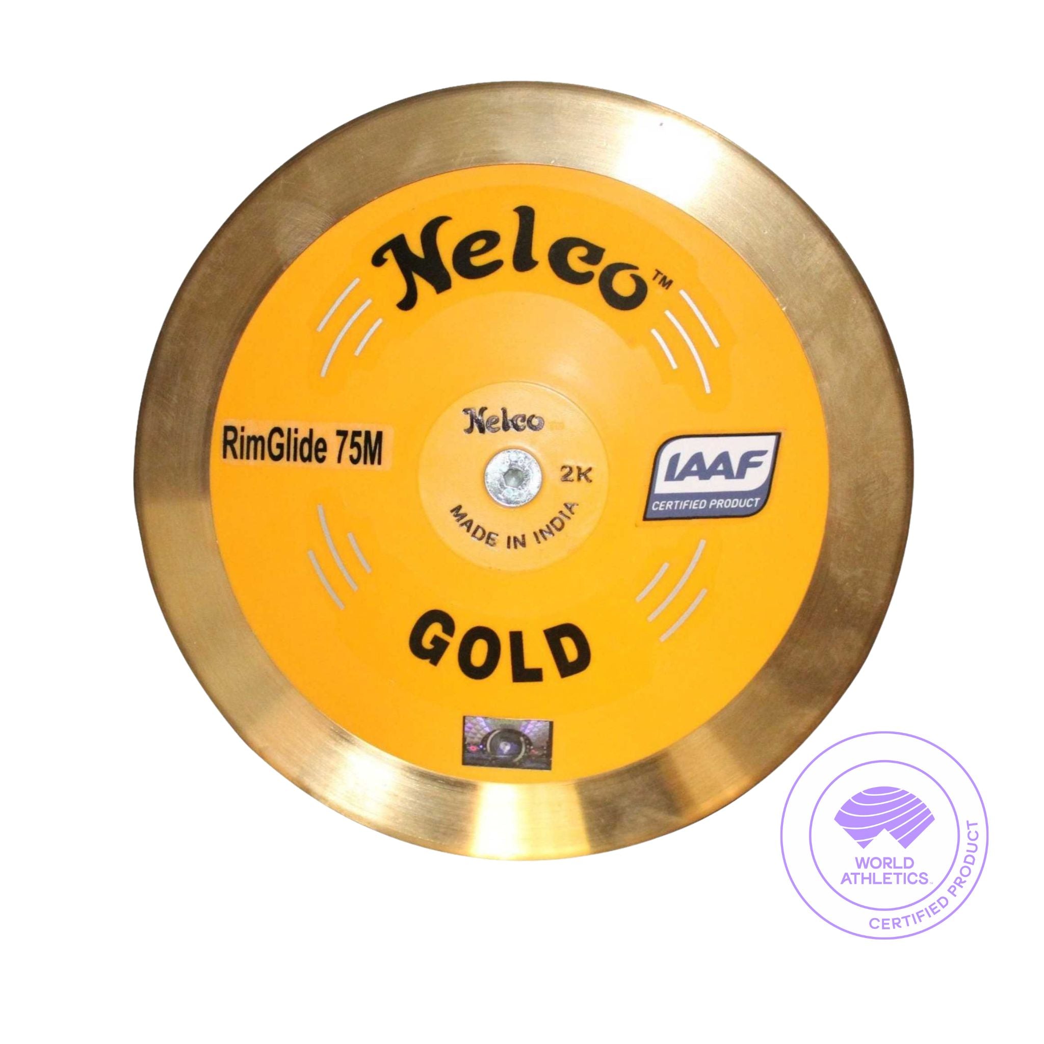 Nelco gold discus\brass rim yellow plate