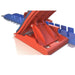 Nordic Elite Starting Blocks | Blue & Red | Aluminium with Rubber footpads | Close up of back of footplate