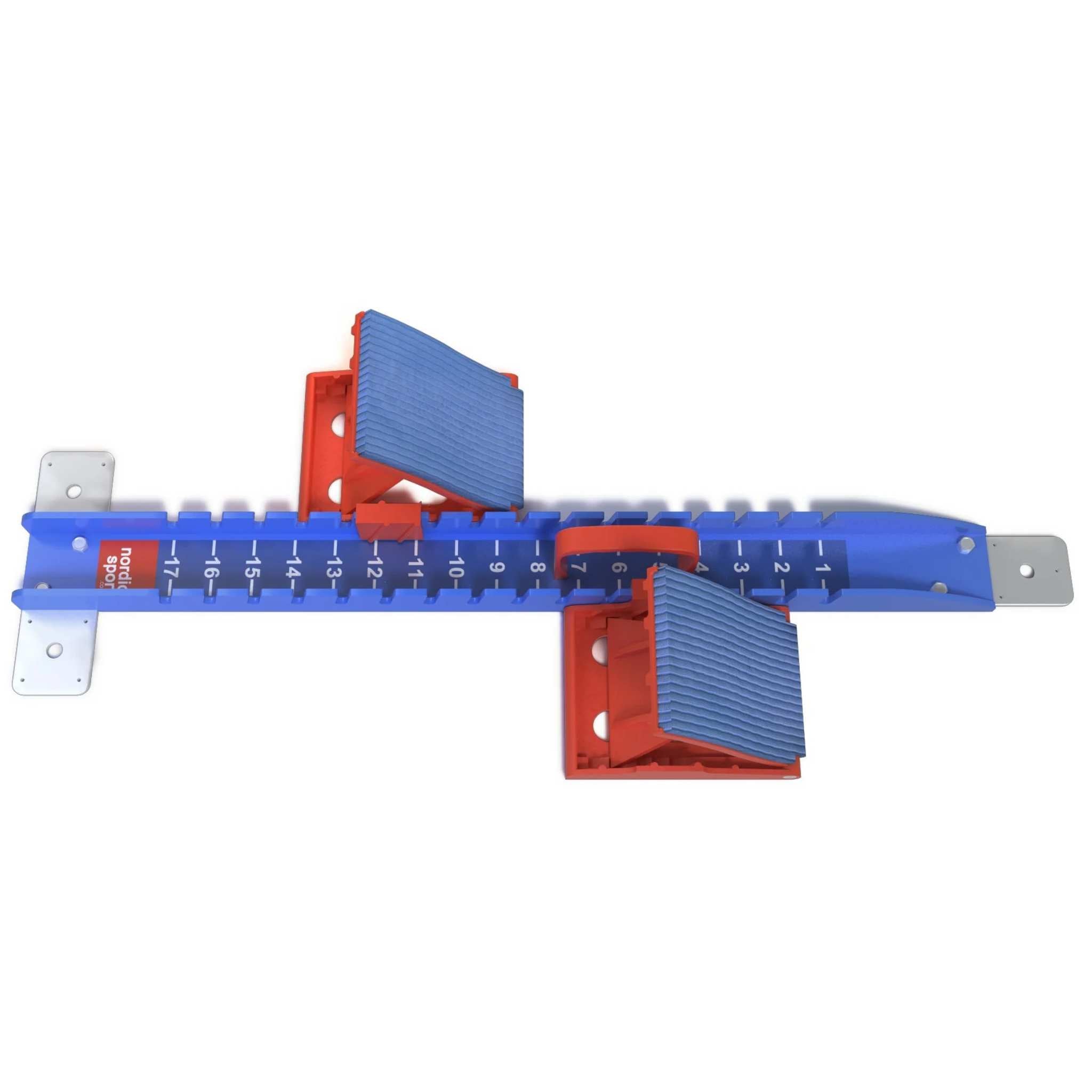 Nordic Elite Starting Blocks | Blue & Red | Aluminium with Rubber footpads | Top View