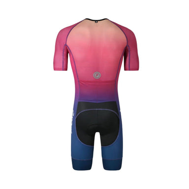 Back view purpose mirage trisuit front zip sleeved